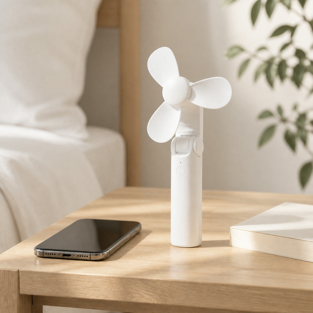Brise Pocket 2000 – Mini ventilateur pliable rechargeable 2000 mAh – échelle en situation